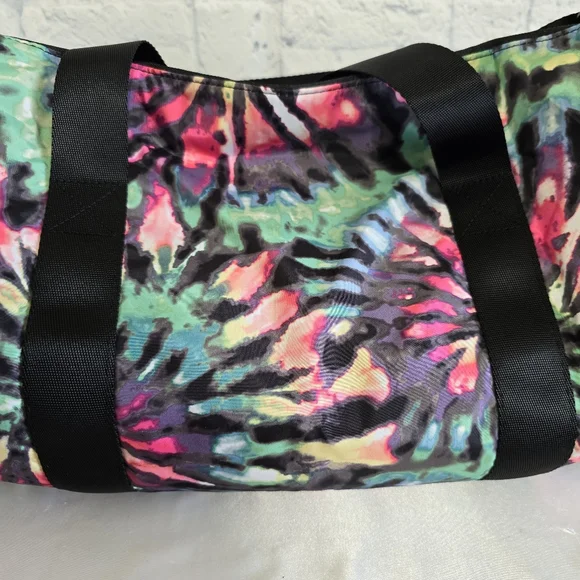 PINK Victoria’s Secret Logo Tie Dye Everyday Duffel Tote Bag Colorful Swirls New - Picture 13 of 16